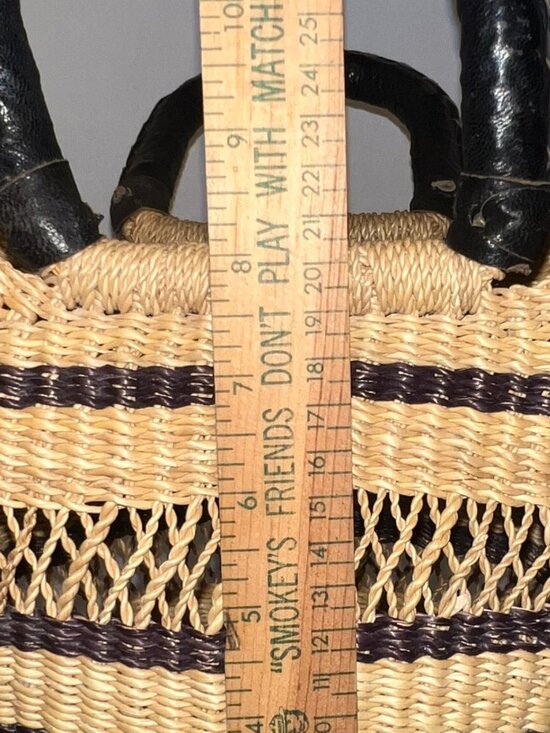 Handcrafted "Lacework Wing Shopper" Bolga Basket - Picture 14 of 15